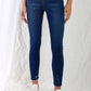 Dark Blue High-waisted With Rips Skinny Denim Jeans