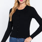 Long Slv Crew Neck Basic Cardigan