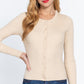 Long Slv Crew Neck Basic Cardigan