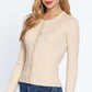 Long Slv Crew Neck Basic Cardigan