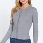 Long Slv Crew Neck Basic Cardigan