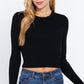 Long Slv Open Back Sweater Top