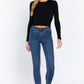 Long Slv Open Back Sweater Top