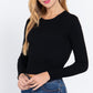 Long Slv Open Back Sweater Top