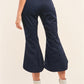 Navy Solid High Waisted Retro Bell Bottom Flare Pants