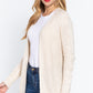 Long Slv Open Front Sweater Cardigan