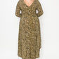 Cheetah Print Dress Featuring A Round Neck