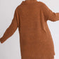 High Cowl Neck Bouclé Long Sleeve Sweater Dress