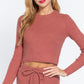 Long Slv Crew Neck Sweater Top