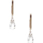 Metal Rectangle Clear Stone Dangle Earring