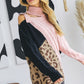 Turtle Neck Color Block Cutout Sweater