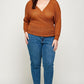 Plus Size Textured Waffle Sweater Knit Top