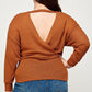 Plus Size Textured Waffle Sweater Knit Top