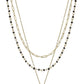 3 Layered Metal Crystal Bead Chain Hexagon Leopard Pendant Necklace