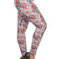 Plus Size Star Print, Full Length Leggings In A Slim Fitting Style With A Banded High Waist