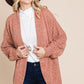 Two Tone Open Front Warm And Cozy Circle Cardigan With Side Pockets