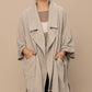 Solid Knit Oversized Trench Jacket