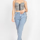 Plaid Hook & Eye Sweetheart Crop Top