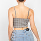 Plaid Hook & Eye Sweetheart Crop Top