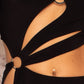 Ribbed Long Strap Wrap Tie Crop Top