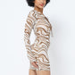 Printed Mesh Dress