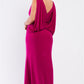 Plus Draped Back V-neck Sleeveless Maxi Dress