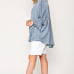 Washed Satin Button Down Loose Fit Top With Hi-lo Hem