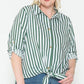 Multi Stripe Side Slit Cotton Shirt