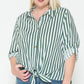 Multi Stripe Side Slit Cotton Shirt