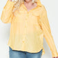 Plus Size Chest Pocket Oversized Satin Shirt