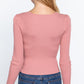 Shirring Sweatheart Neck Sweater