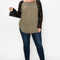 Solid Top Featuring Flattering Lace Bell Sleeves