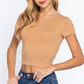 Short Slv Crew Neck Rib Crop Top