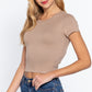 Short Slv Crew Neck Rib Crop Top