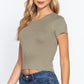 Short Slv Crew Neck Rib Crop Top