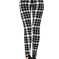 Multi Printed, High Waisted, Leggings With An Elasticized Waist Band.