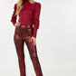 Animal Skin Vinyl Ankle Pants