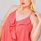 Front Surplice Ruffle Cami Top