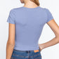 Short Sleeve V-neck Crop Top