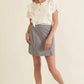 Banded Front Waist Pinstripe Mini Skirt