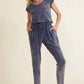 Mineral Washed Finish Knit Jumpsuit