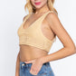 Textured Crop Sweater Tank Top