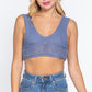 Textured Crop Sweater Tank Top