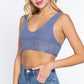 Textured Crop Sweater Tank Top