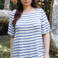 Plus Stripe Bell Short Sleeve Top