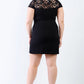 Plus Lace Details Short Sleeve Mini Dress