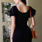 Knit Short Balloon Sleeve Bodycon Mini Dress