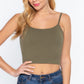 Round Neck W/removable Bra Cup Cotton Spandex Bra Top