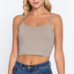 Round Neck W/removable Bra Cup Cotton Spandex Bra Top