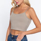 Round Neck W/removable Bra Cup Cotton Spandex Bra Top